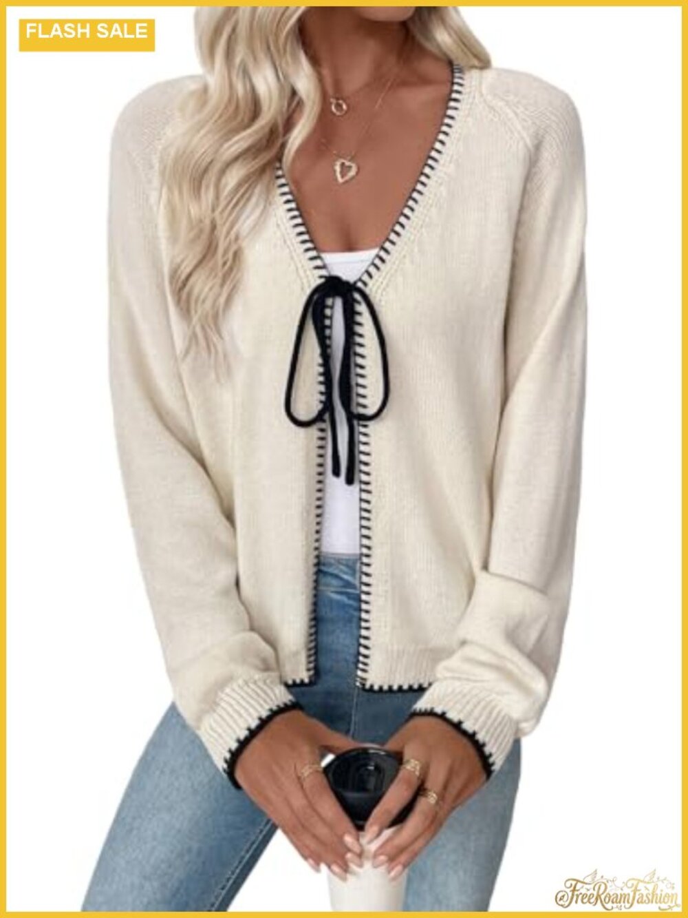 EVALESS 100% Acrylic Lightweight Loose Fit Open Front Cardigan Sweater